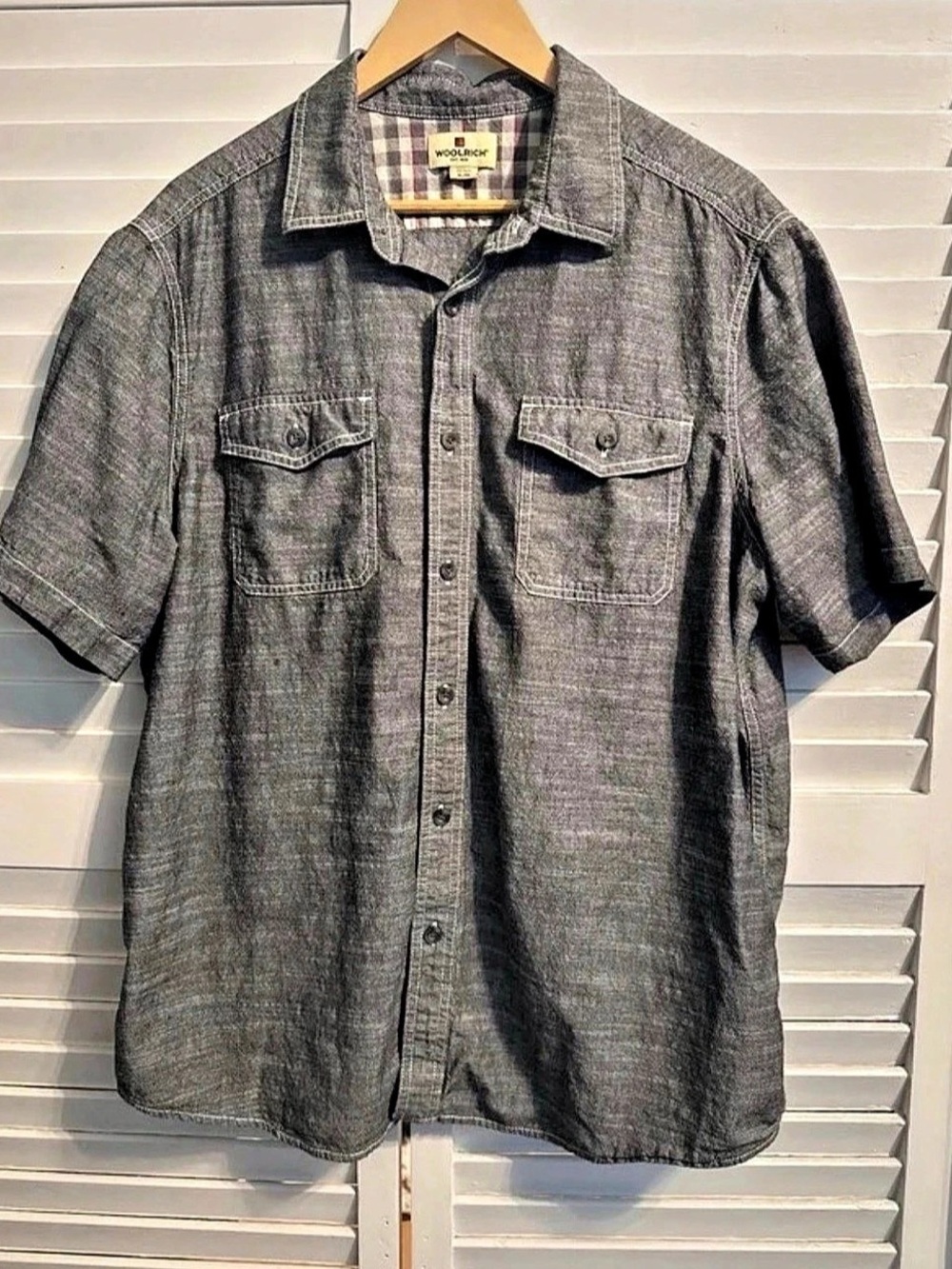 Woolrich Men's Plaid Short Sleeve Shirt Size XL Like New